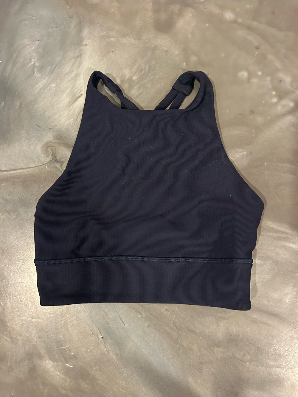 Lululemon Ribbed High-Neck Navy Sports Bra